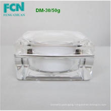 Plastic acrylic cosmetic square jar cream round skin care top quality